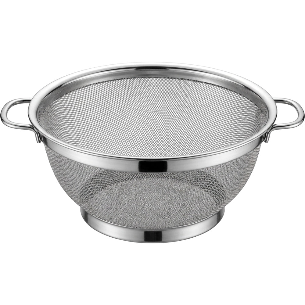 Round Stainless Mesh Draining Basket Side Handles 9 in